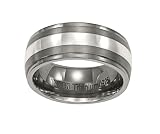 7.5mm Comfort Fit Silver Inlay & Titanium Band