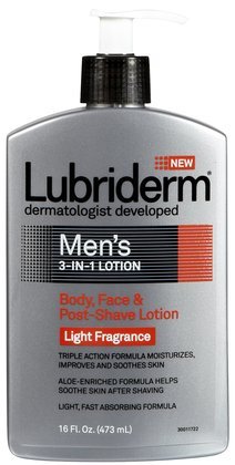 Lubriderm Men's 3In1 Body, Face & PostShave LotionLight Fragrance16 oz (Pack of 3)