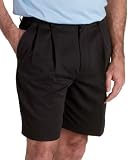 IZOD Men's XFG Microsanded Double Pleated Short, Black, 32 Waist