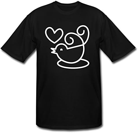 Black Memories Cute Tweeter Blue Love Bird Youth Men's T-shirts Black L