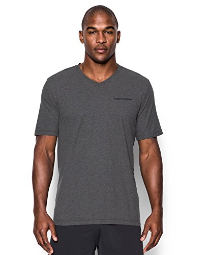 Under Armour Men's Charged Cotton V-Neck, Carbon Heather (090), X-Large