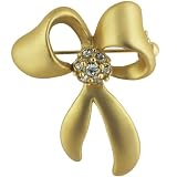 Gold Plated Tied Ribbon Pin Brooch