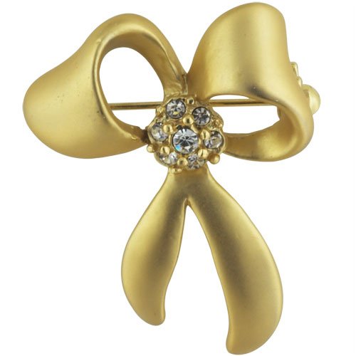 Childrens Toyshop  Jewelry : Gold Plated Tied Ribbon Pin Brooch
