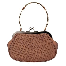Shinny Satin Pleaded Material, with Beaded Handle, Evening Bag - Jamila (N8051)
