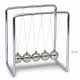 Newton's Cradle with Metal Frame, Balls and Wooden Base - 2.75 Inch