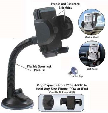 Childrens Toyshop  Computer : U-Bop 7 inch Universal Windscreen Car Mount Suction Holder , Black , Palm Treo 680