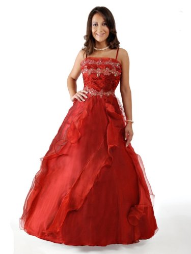 Envie/Paris – 1005 LISA Abendkleid Ballkleid 1-teilig in Weinrot Gr.40 / 142cm