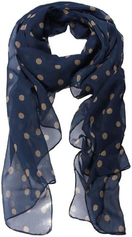 Kobwa(TM) Women Lady Girl Charming Beige Polka Dot Warm Scarf Wrap Shawl With Kobwa's Keyring