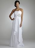 David's Bridal Wedding Dress: Strapless Taffeta Gown with Beaded Embellishment Style 231M20990