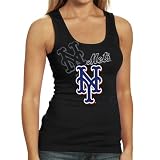 MLB Majestic New York Mets Ladies Black Pearl Tank Top (Medium)