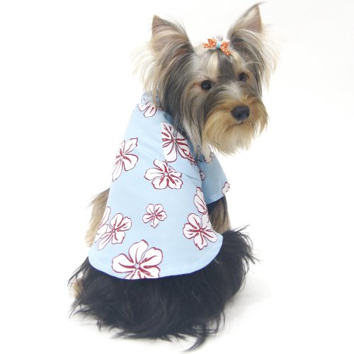 Dog Dog Collection Designer Dog Apparel - Chase Hawaiian Shirt - Color: Blue, Size: S