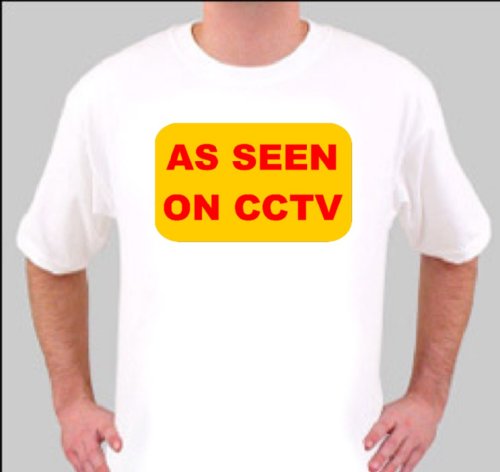 TXL1214 EXTRA LARGE WHITE AS SEEN ON CCTV RETRO RUDE FUNNY QUALITY T SHIRT
