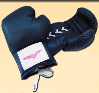New Black Leather Pro Pair of Training Boxing Gloves