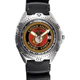 Sport Watch, Rugged, Chrome, U.S. Marines, Rubber Band