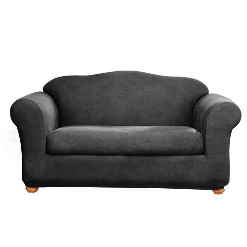 Sure Fit Stretch Leather 2-pc. Sofa Slipcover - Ebony