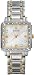 Two Tone Square Stainless Steel Link Bracelet Diamond Mother Of Pearl Dial