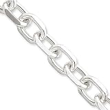 Sterling Silver Diamond-cut Open Link Cable Chain