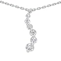 14kt White Gold Journey Diamond Pendant Necklace with 16 Inch chain (GH, SI2-I1, 0.28 carat)