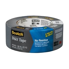3M P2425 Scotch No Residue Painter's Duct Tape, 1.88-Inch x 25-Yard, 1-Pack