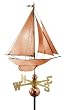 27" Luxury Polished Copper Nautical Racing Sloop Sailboat Weathervane