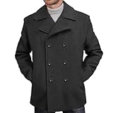 BGSD メンズ ウール ピー コート チャコール 4XL (インポート)