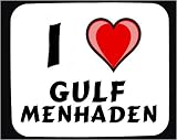 I Love gulf menhaden Decorated Mouse Pad