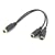 S-Video Male to 2 Female Y Cable Adapter Splitter