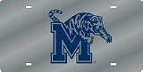 Memphis Tigers Laser Cut Silver License Plate