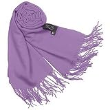 Basile Fringed Solid Wool And Cashmere Pashmina Shawl Lilac