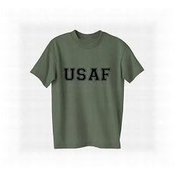 USAF Air Force S/S T-Shirt - Authentic Military Style Physical Training T-Shirt in Military Green