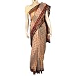 Sari Designs Indian Printed Cotton Traditional Dress (Large, Tan/Multi)
