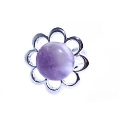 CityEnjoy Damen-Edelsteinring, Amethyst, Lila, Silber, Individuell Einstellbar, Steintyp Edelstein Amethyst, Lila, Silber