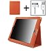 Kore Tech (TM) Leather Folio Case (Orange) for Apple The New iPad 3 / iPad 2 (Built-in magnet for sleep / awake feature) + (USB Sync/Charging Cable)