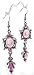Beautiful Fancy Cameo Lady Charm Earrings with Pink Crystal Accents Black/Hematite Finish Comes Gift Boxed