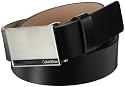 Calvin Klein Men's Leather Enamel Plaque Dress Belt