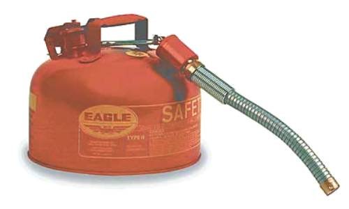 Eagle U2-26-S Type II Gas Safety Can 2-Gallon Metal Red With Flex Spout