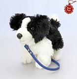 BuySurprise Present Deluxe 30cm Standing Border Collie Puppy on Lead Soft Plush Dog by Keel Toys - Looks Real and Feels Real Puppy - A Great Gift for Dog Lovers