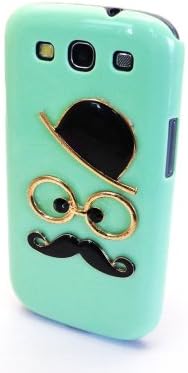 xhorizon Chaplin 3D Mustache Glasses Hat Mint Green Hard Case Cover for Samsung Galaxy S3 i9300