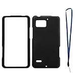 GTMax Black Rubberized Snap On Hard Case for Motorola Verizon Droid Bionic  ....