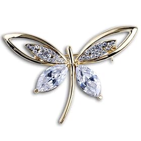 Vintage Silver Blue Double Lily Brooches & Pins