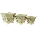 Corinthian Theme with Butterflies Set of 3 Nested Metal Planters