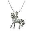 Austrian Crystal Studded Horse Charm Pendant Necklace Fashion Jewelry