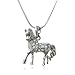 Austrian Crystal Studded Horse Charm Pendant Necklace Fashion Jewelry