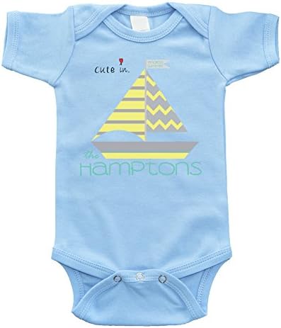 Cute in Hamptons Baby Bodysuit (6-12 Months, Blue)