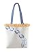 Ruffled Sand Footprint & Flip Flop Beach Tote Handbag