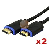 Value TWIN pack 10 ft Premium GOLD Series HDMI 1.4 High Speed HDMI Cables with Ethernet, 3 D, 4Kx2K Support Dual Direction 1080p, Blu ray, 3D video format, Ethernet Channel...for Blu ray, Xbox 3100, Sony PS3, HD DVR, Digital Cable and Satellite Value TWIN pack 10 ft Premium GOLD Series HDMI 1.4 High Speed HDMI Cables with Ethernet, 3-D, 4Kx2K - Support Dual Direction 1080p, Blu-ray, 3D video format, Ethernet Channel...for Blu-ray, Xbox-3100, Sony PS3, HD-DVR, Digital Cable and Satellite