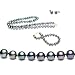 Freshwater Cultured Pearls 3-Pc Set 18 Inches 1-Strand 6-7mm Black Pearl Necklace & 7-7.5 Inches 6-7mm Black Pearl Bracelet & 6-7mm Black Pearl Earrings