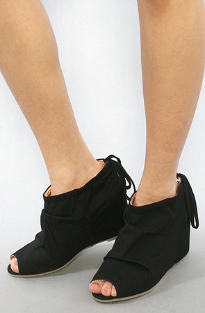 80%20 The Georgie Handkerchief Tie Hidden Wedge in Black,Shoes for Women from 80%20