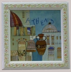 L&K ポウプ作　額絵２枚組み「ベニス」「アテネ」