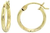 10k Yellow Gold Hoop Earrings w/ Snap-on Lock, 3/4 (19mm) diameter